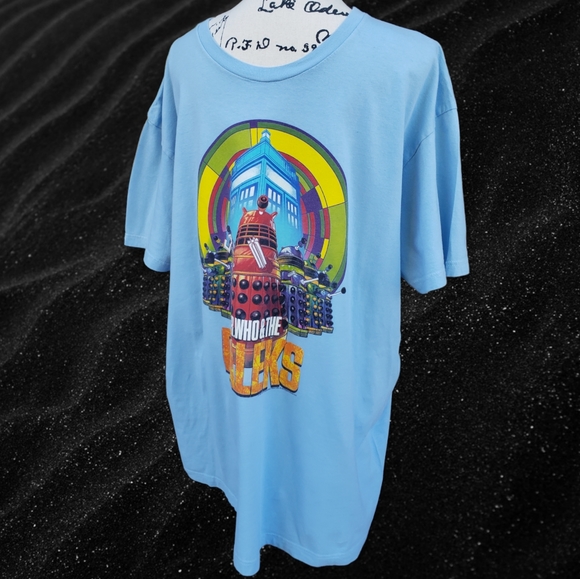 Dr Who & the Daleks Lt. Blue Tee - Picture 2 of 5
